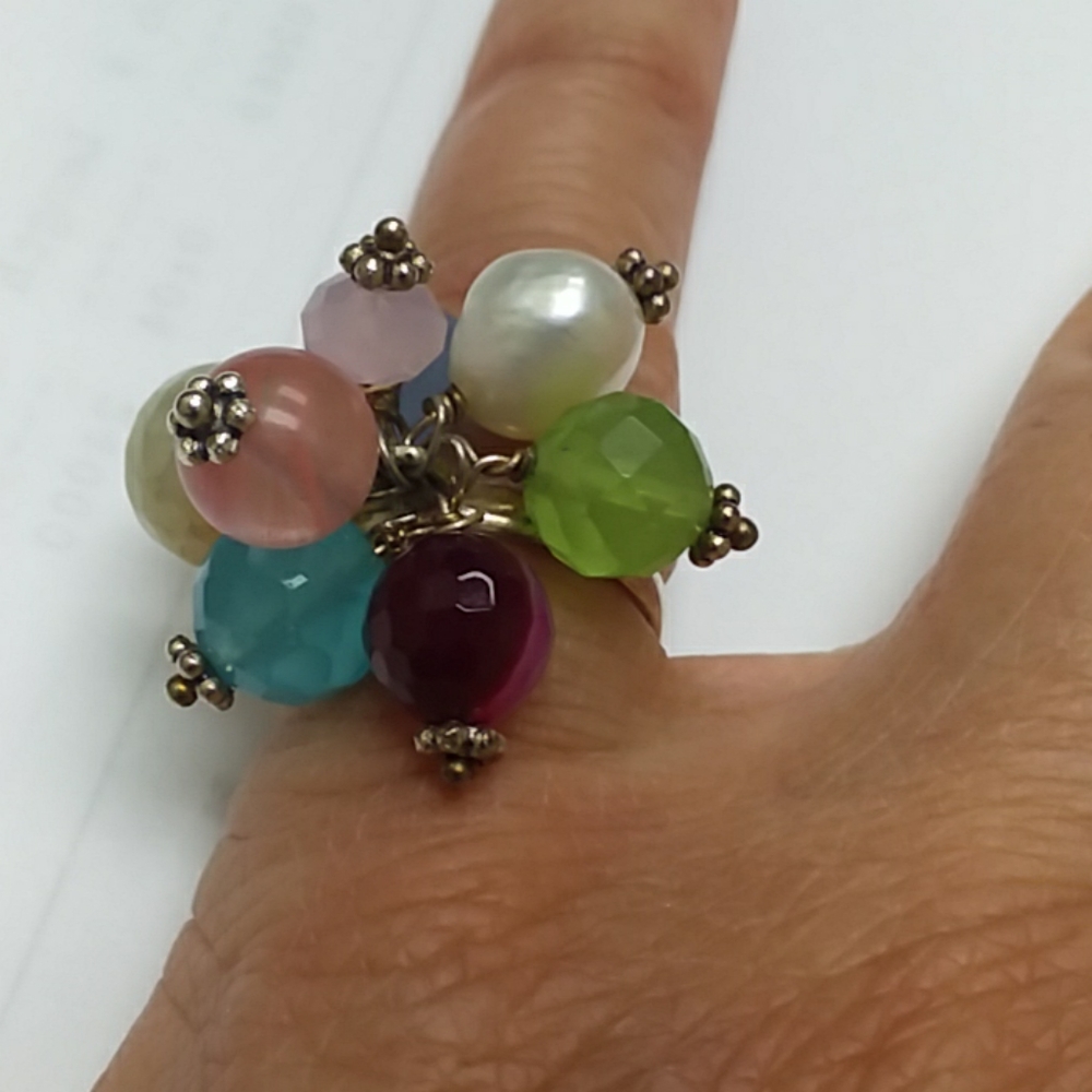 Ring Silver color with stones